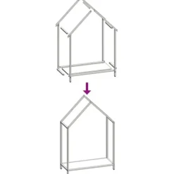 Robust brændestativ i koldvalset stål | Størrelse: 60x25x90 cm | Farve: Olivengrøn