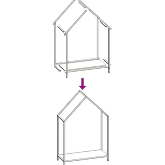 Robust brændestativ i koldvalset stål | Størrelse: 60x25x90 cm | Farve: Olivengrøn