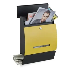 Robust designpostkasse med avisrum