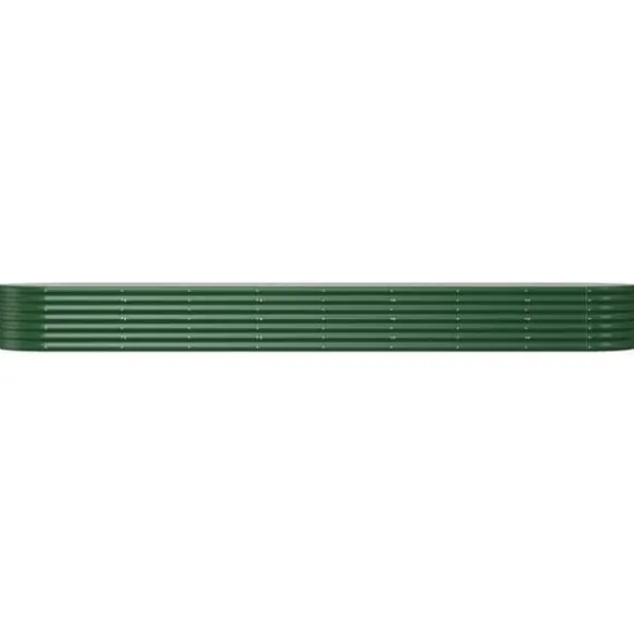 Robust plantekasse i galvaniseret stål - Højbed | Farve: Grøn | Størrelse: 368x80x36 cm