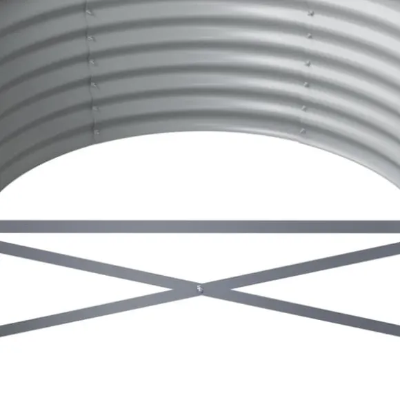 Robust plantekasse i galvaniseret stål - Højbed | Farve: Grøn | Størrelse: 368x80x36 cm