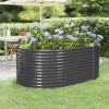 Robust plantekasse i galvaniseret stål - Højbed | Farve: Antracitgrå | Størrelse: 175x100x68 cm
