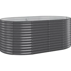 Robust plantekasse i galvaniseret stål - Højbed | Farve: Antracitgrå | Størrelse: 175x100x68 cm
