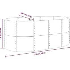Robust plantekasse i galvaniseret stål - Højbed | Farve: Antracitgrå | Størrelse: 175x100x68 cm