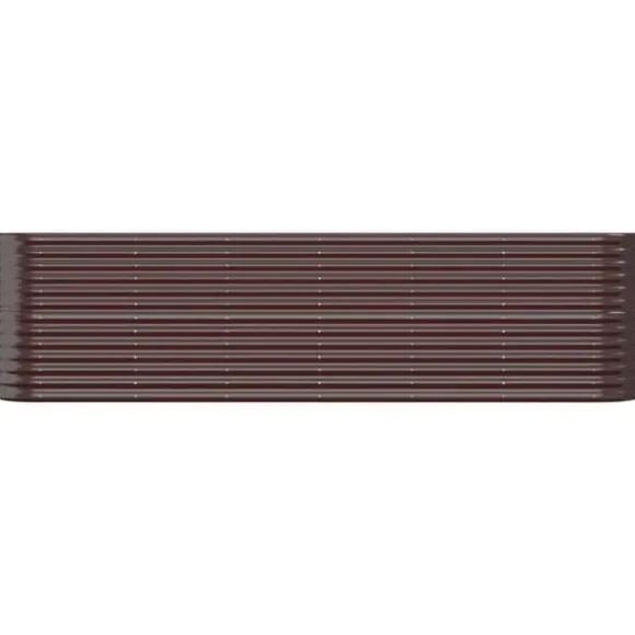 Robust plantekasse i galvaniseret stål - Højbed | Størrelse: 260x40x68 cm | Farve: Brun