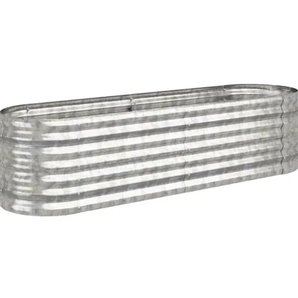 Robust plantekasse i galvaniseret stål | Størrelse: 152x40x36 cm | Farve: Sølv