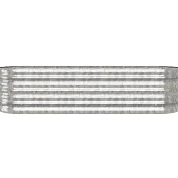 Robust plantekasse i galvaniseret stål | Størrelse: 152x40x36 cm | Farve: Sølv