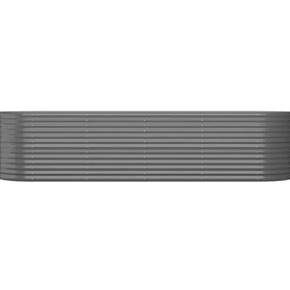 Robust plantekasse i galvaniseret stål | Størrelse: 296x80x68 cm | Farve: Grå