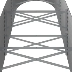 Robust plantekasse i galvaniseret stål | Størrelse: 296x80x68 cm | Farve: Grå