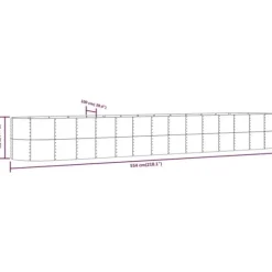 Robust plantekasse i pulverlakeret stål - Vejrbestandig | Størrelse: 554x100x68 cm | Farve: Sølv