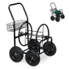 Robust slangevogn med 4 hjul, sort