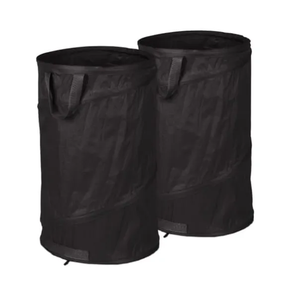 Robust sæt med 2 pop-up bladposer 120 L sort