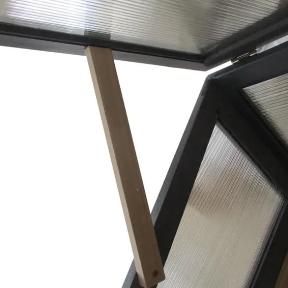 Rootz - Højt drivhus - Forhøjet drivhus - 2-i-1 trædrivhus - Med forhøjet havekasse - Højbed - Oplukkelig top til blomster - Grå - 120 x 54 x 112/122 | CDON