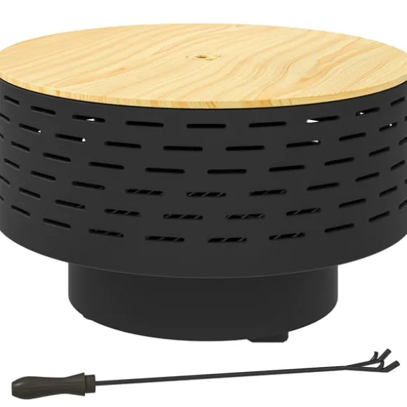 Rootz 3 -i -1 Fire Bowl - Pejs - Grill - Rust Resistant - Rustfrit stål - 60 cm x 60 cm x 39 cm