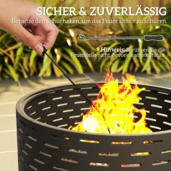 Rootz 3 -i -1 Fire Bowl - Pejs - Grill - Rust Resistant - Rustfrit stål - 60 cm x 60 cm x 39 cm
