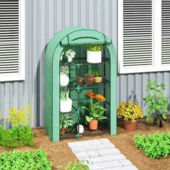 Rootz 4 -trins mini -grønhus - bærbart plantehus - tomatproducent - UV -beskyttelse - 100 x 45 x 160 cm