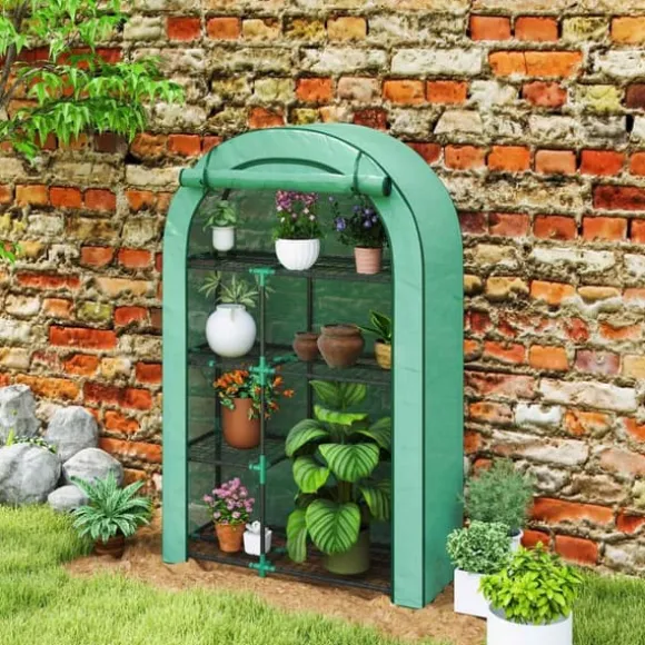 Rootz 4 -trins mini -grønhus - bærbart plantehus - tomatproducent - UV -beskyttelse - 100 x 45 x 160 cm