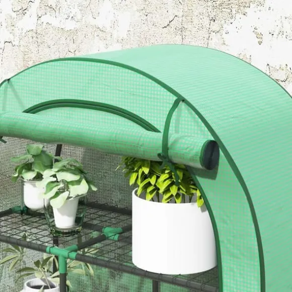 Rootz 4 -trins mini -grønhus - bærbart plantehus - tomatproducent - UV -beskyttelse - 100 x 45 x 160 cm