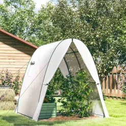 Rootz Arched Greenhouse - Plante Nursery - Gardening Shelter - Vejrbeskyttelse - 1,8 x 1,8 x 2 m - Hvid
