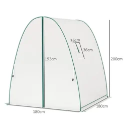 Rootz Arched Greenhouse - Plante Nursery - Gardening Shelter - Vejrbeskyttelse - 1,8 x 1,8 x 2 m - Hvid