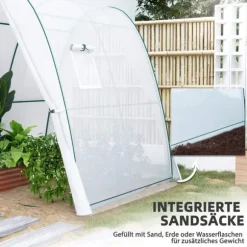 Rootz Arched Greenhouse - Plante Nursery - Gardening Shelter - Vejrbeskyttelse - 1,8 x 1,8 x 2 m - Hvid