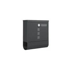 Rootz Black Mailbox - Postbox - Secure Letter Box - Visningsvindue og navneskilt - pulverlakeret stål - 30,5 cm x 9,5 cm x 33,3 cm