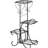 Rootz blomsterstativ - metal blomsterstativ - 4 niveauer plantehylde - blomsterstige - blomsterstativ til indendørs og udendørs - Have - Balkon - Sort | CDON