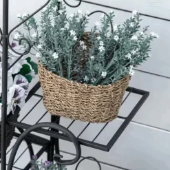Rootz blomsterstativ - metal blomsterstativ - 4 niveauer plantehylde - blomsterstige - blomsterstativ til indendørs og udendørs - Have - Balkon - Sort | CDON