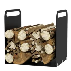Rootz Brændestativ - Brændeholder - Træopbevaring - Praktiske tophåndtag - Pulverlakeret stål - 36,5 cm x 30 cm x 36 cm