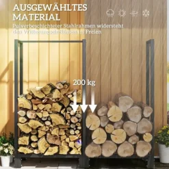 Rootz Brændestativ - Brændestativ - Optændingsorganisator - Holder 200 kg - Pulverlakeret stål - 123cm x 32cm x 115cm