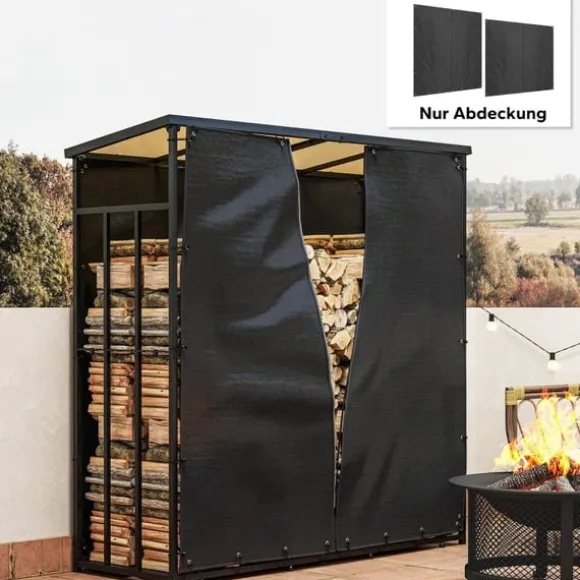 Rootz Brændestativbetræk Sæt - Brændeholder - Beskyttelsesbetræk - 600D Oxford Polyester - Vejrbestandig - 176cm x 175cm x 163cm