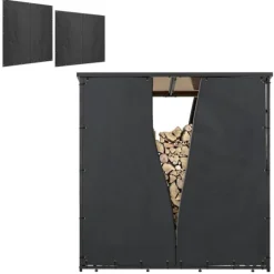 Rootz Brændestativbetræk Sæt - Brændeholder - Beskyttelsesbetræk - 600D Oxford Polyester - Vejrbestandig - 176cm x 175cm x 163cm