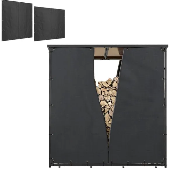 Rootz Brændestativbetræk Sæt - Brændeholder - Beskyttelsesbetræk - 600D Oxford Polyester - Vejrbestandig - 176cm x 175cm x 163cm