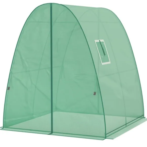 Rootz buet drivhus - folie tomathus - bærbart planteskylling - stabilitet og optimal ventilation - 1,8 x 1,8 x 2 m
