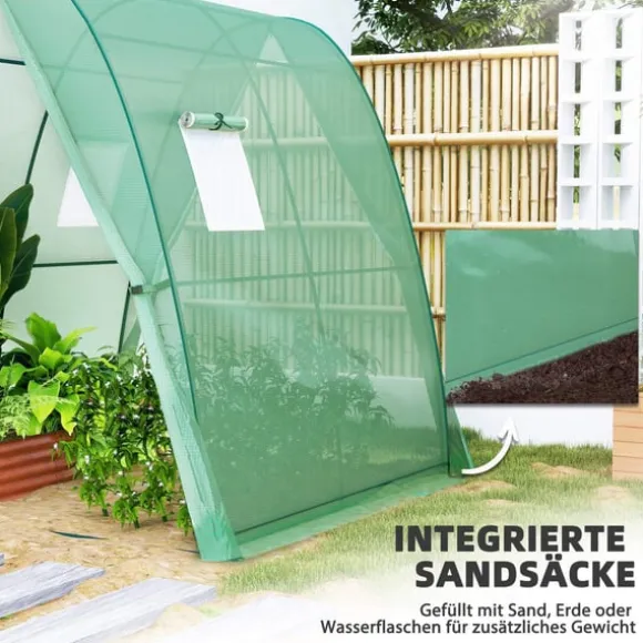 Rootz buet drivhus - folie tomathus - bærbart planteskylling - stabilitet og optimal ventilation - 1,8 x 1,8 x 2 m