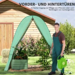 Rootz buet drivhus - folie tomathus - bærbart planteskylling - stabilitet og optimal ventilation - 1,8 x 1,8 x 2 m