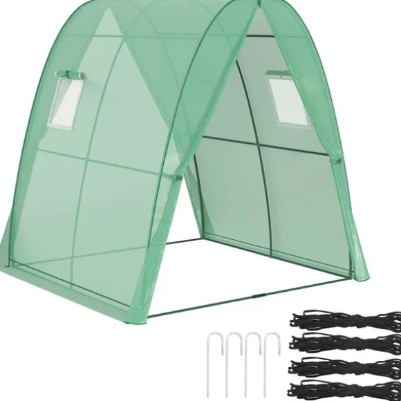 Rootz buet drivhus - folie tomathus - bærbart planteskylling - stabilitet og optimal ventilation - 1,8 x 1,8 x 2 m