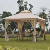 Rootz Castile Garden Gazebo - Sort, Brun - Metal, Polyester - 118,11 cm x 118,11 cm x 108,27 cm