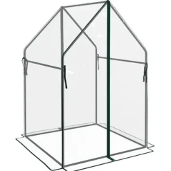 Rootz Drivhus - Cold Frame Drivhus - Film Drivhus - Mini Drivhus - Stål - Plastik - Gennemsigtig + Sort - 90 cm x 90 cm x 145 cm
