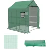Rootz Drivhus - Cold Frame Drivhus - Film Drivhus - Rulledøre - UV-bestandig - Grøn - 140cm x 143cm x 190cm
