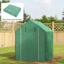 Rootz Drivhus - Cold Frame Drivhus - Film Drivhus - Rulledøre - UV-bestandig - Grøn - 140cm x 143cm x 190cm