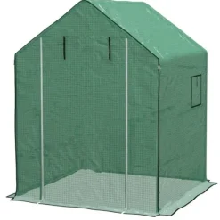 Rootz Drivhus - Cold Frame Drivhus - Film Drivhus - Rulledøre - UV-bestandig - Grøn - 140cm x 143cm x 190cm