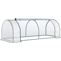 Rootz Drivhus - Drivhus Med Dør - Kold Ramme - Plantehus - Gennemsigtig Ramme - 250 x 100 x 80 cm