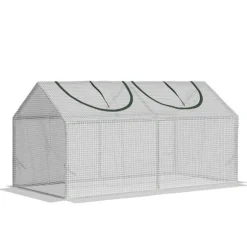 Rootz Drivhus - Folie Drivhus Med Vindue - PE Drivhus - Tomathus - Kold Ramme - Hvid - 120 x 60 x 60 cm