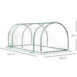 Rootz Drivhus - Poly Drivhus - Tunnel Drivhus - Kold Ramme - Plantehus - 200 x 100 x 80 cm