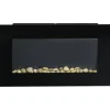 Rootz elektrisk pejs - Indendørs varmelegeme - Vægmonteret brandskærm - Sikker og stilfuld - 72,5W x 11,5D x 40H cm