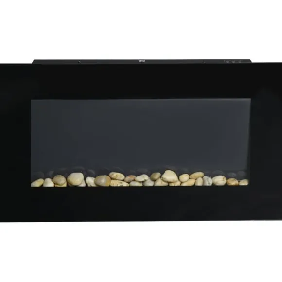 Rootz elektrisk pejs - Indendørs varmelegeme - Vægmonteret brandskærm - Sikker og stilfuld - 72,5W x 11,5D x 40H cm