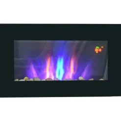 Rootz elektrisk pejs - Indendørs varmelegeme - Vægmonteret brandskærm - Sikker og stilfuld - 72,5W x 11,5D x 40H cm