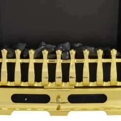 Rootz Elektrisk Pejs - Pejs - El Pejseovn - Pejseovn - Fritstående - Pejsflamme - 1000/2000W - Guld - 48,2 X 18,5 X 59,2 Cm