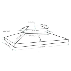 Rootz erstatningstag til Metal Havepavillon - Creme - Polyester - 118,11 cm x 157,48 cm x cm